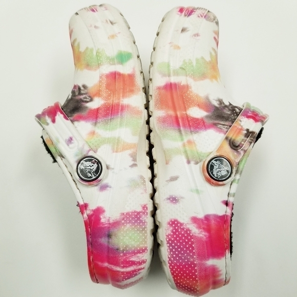 Crocs lined tie dye slip on clogs child's 12 - Picture 3 of 8
